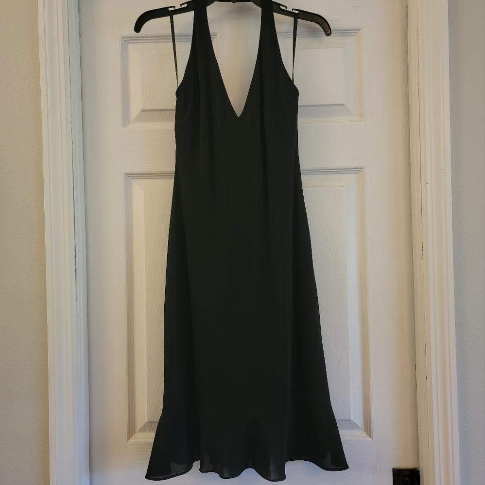 Vintage backless halter v-neck dress David Meister 4